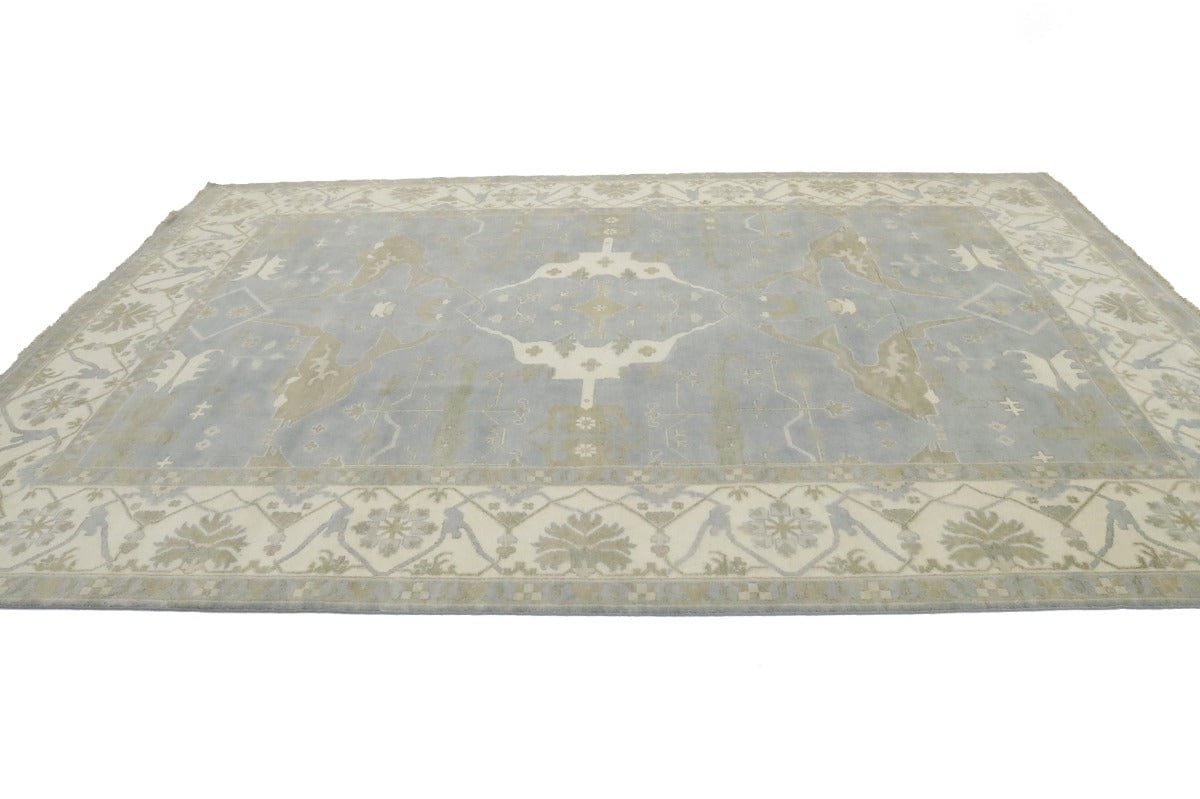 Gray Floral 10'5X14 Oushak Oriental Rug