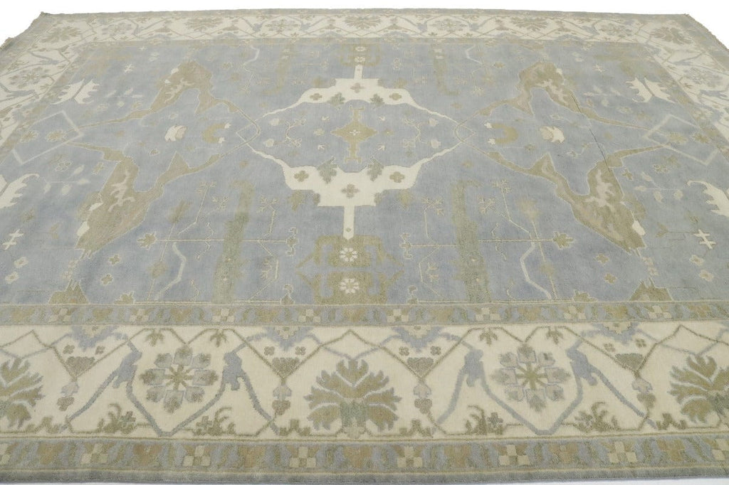 Gray Floral 10'5X14 Oushak Oriental Rug