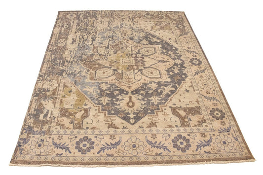 Floral Heriz Serapi 8X10 Transitional Oriental Rug