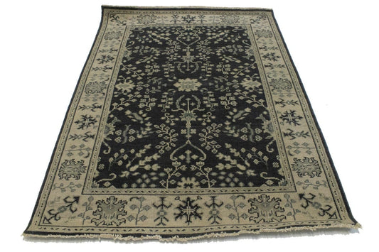 Charcoal Transitional Floral 5X7 Oriental Rug