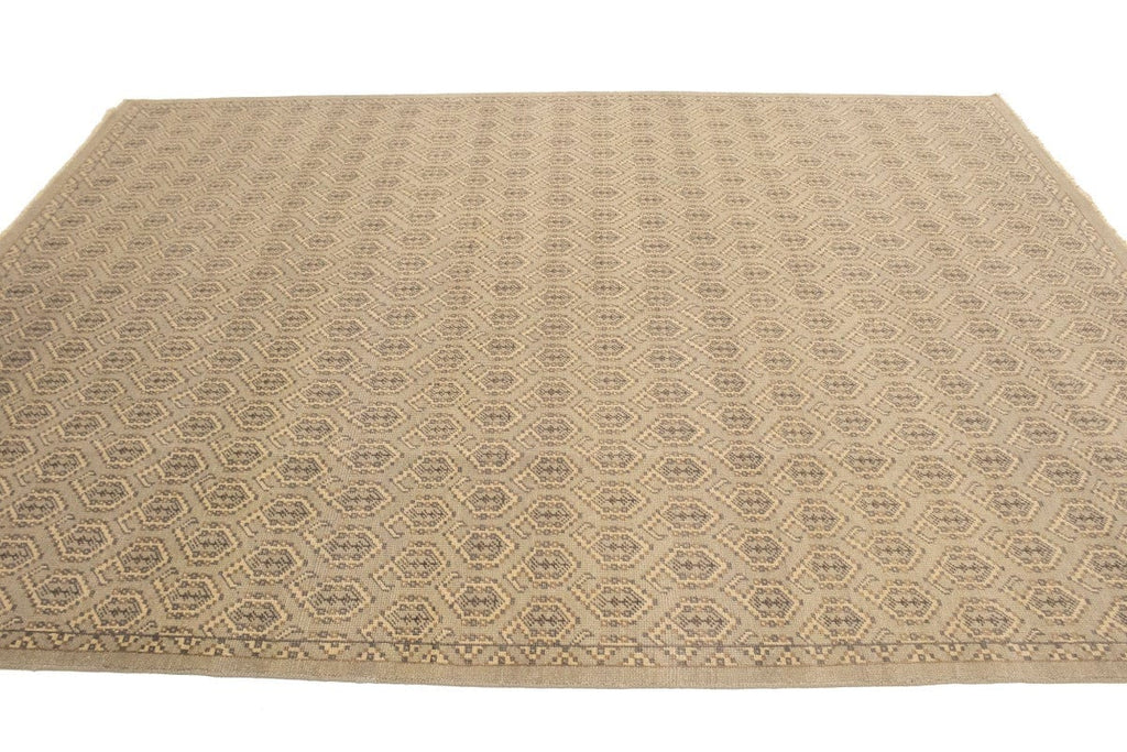 Muted Beige Floral 9X12 Chobi Oushak Oriental Rug