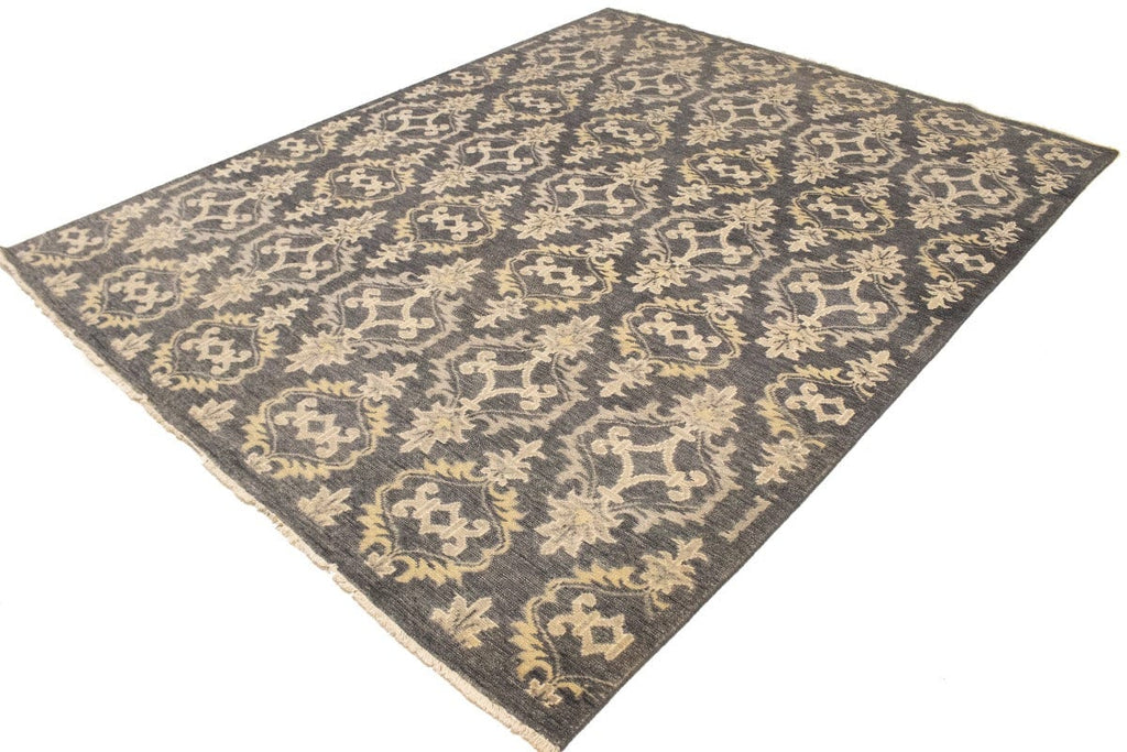 Brownish Gray Transitional Floral 8X10 Oriental Rug