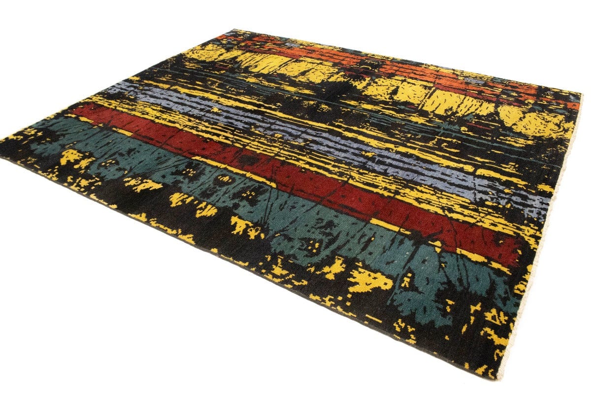 Multicolored Abstract 8'5X9'9 Modern Rug