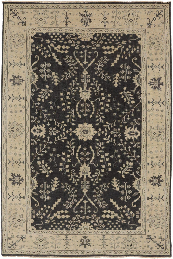 Charcoal Transitional Floral 6X9 Oriental Rug