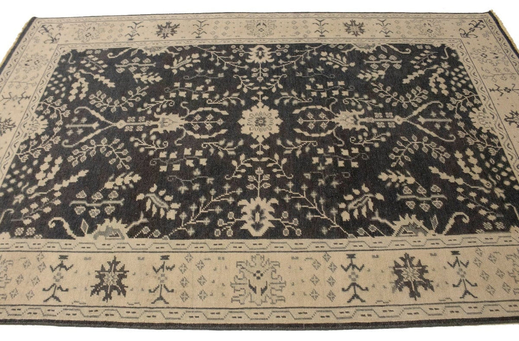 Charcoal Transitional Floral 6X9 Oriental Rug