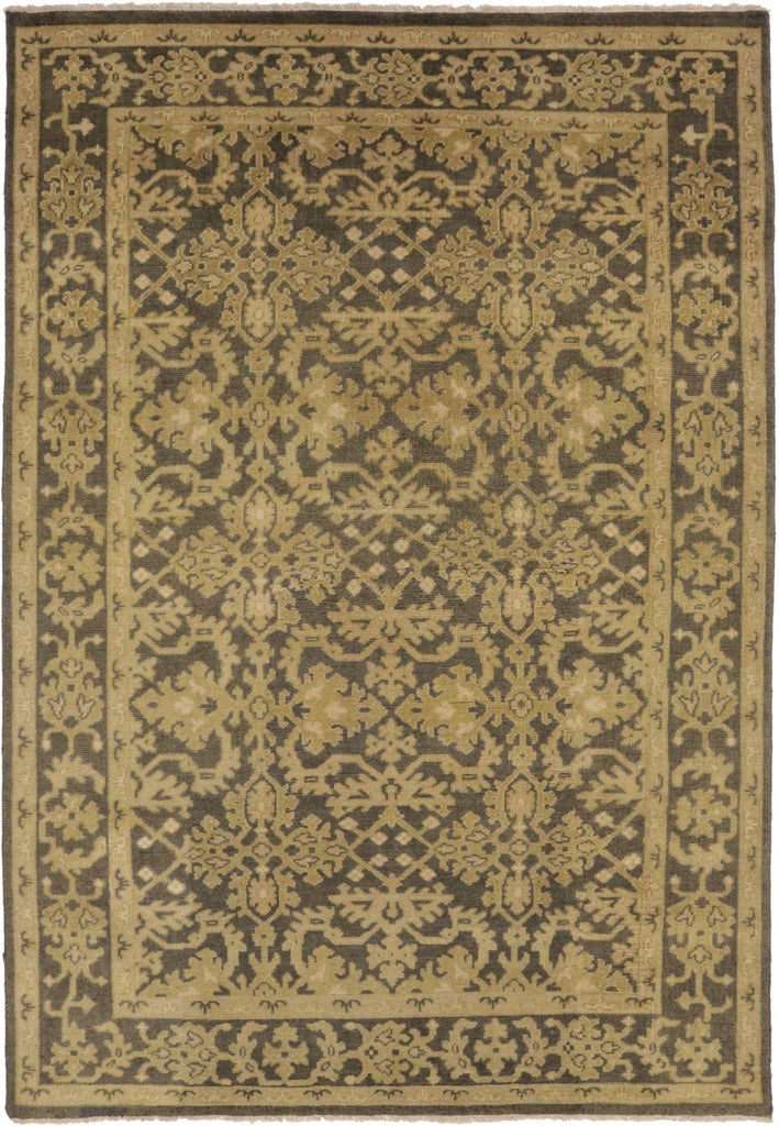 Dark Brown Transitional Floral 6X9 Oriental Rug