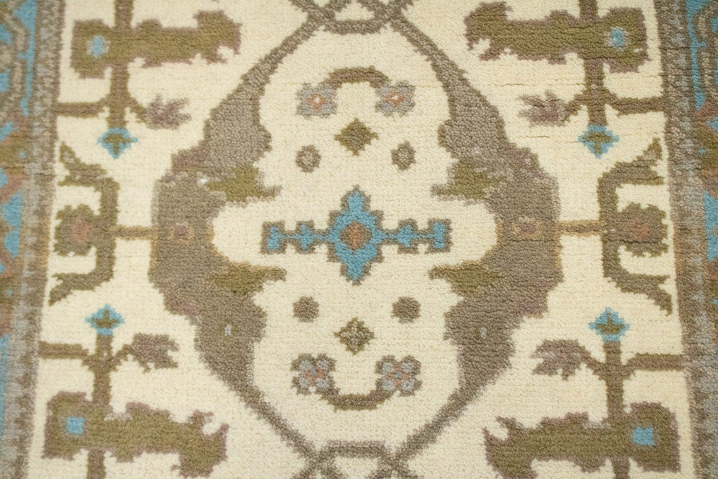 Cream Floral 3X5 Oushak Oriental Rug