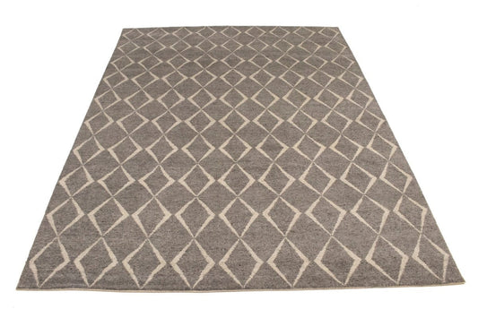 Gray Geometric 9X12 Moroccan Oriental Rug