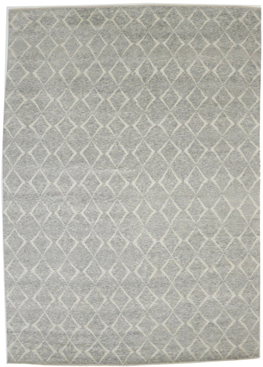 Gray Geometric 10X14 Moroccan Oriental Rug