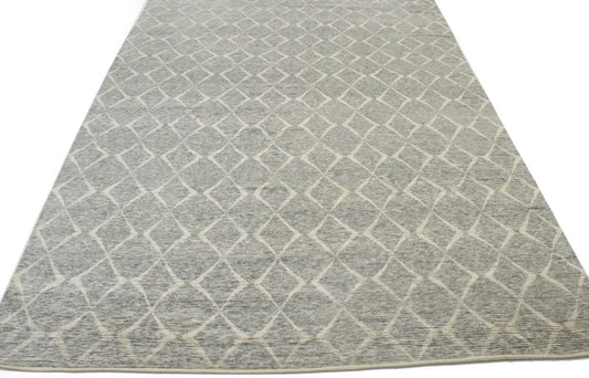 Gray Geometric 10X14 Moroccan Oriental Rug