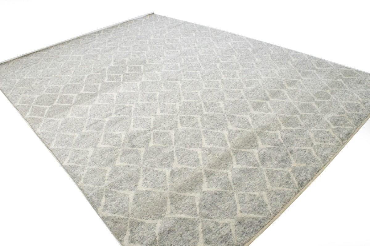 Gray Geometric 10X14 Moroccan Oriental Rug