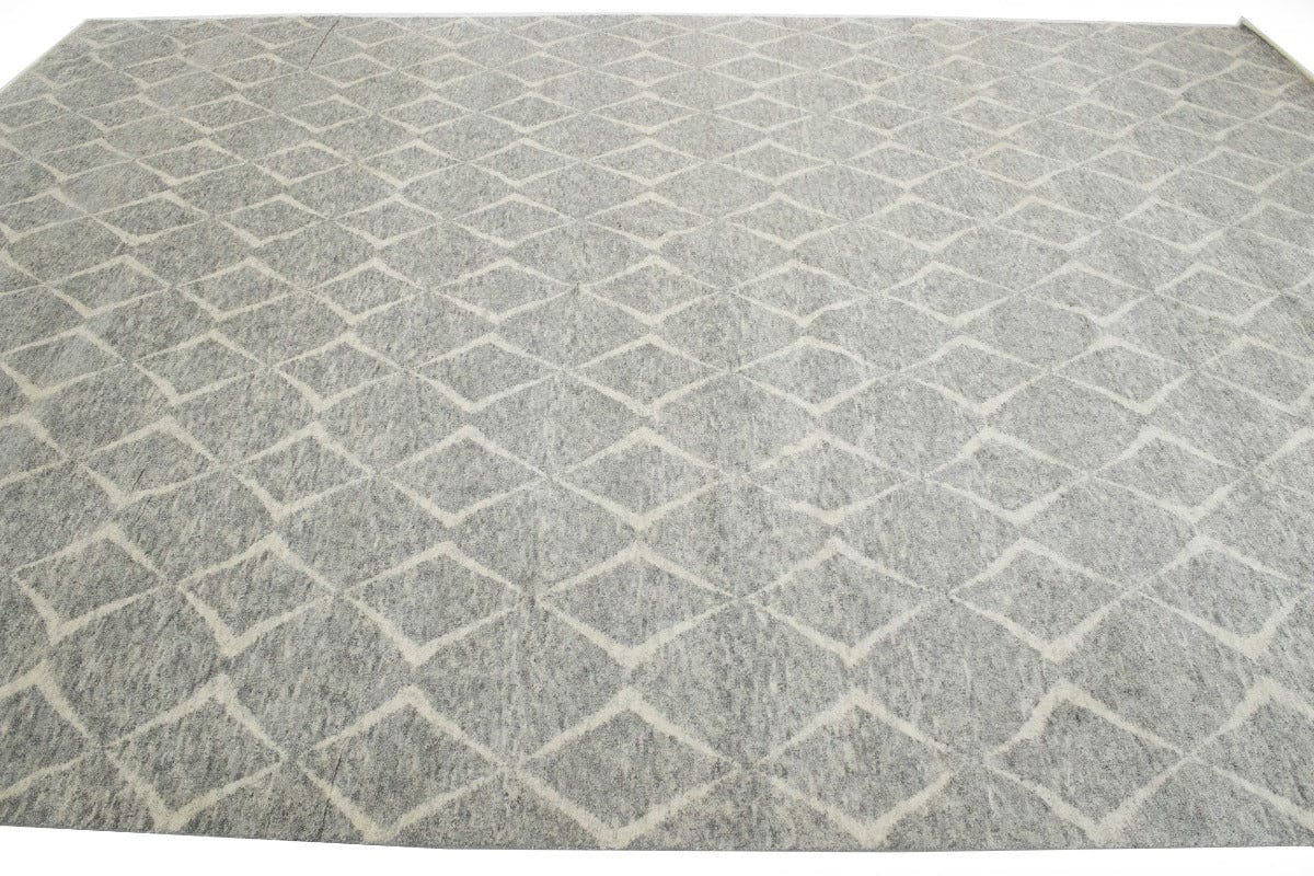 Gray Geometric 10X14 Moroccan Oriental Rug