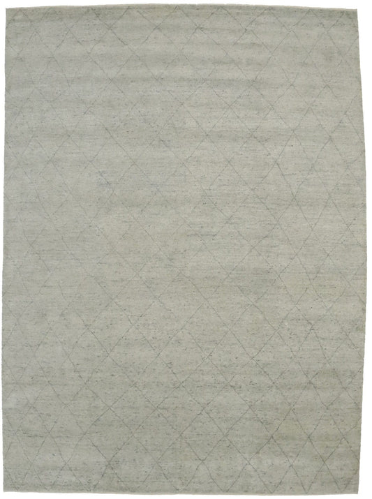 Cream Geometric 10X14 Moroccan Oriental Rug