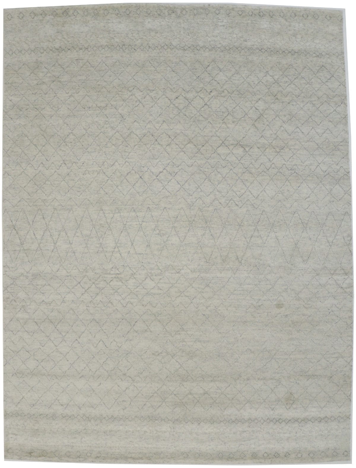 Cream Geometric 9X12 Moroccan Oriental Rug