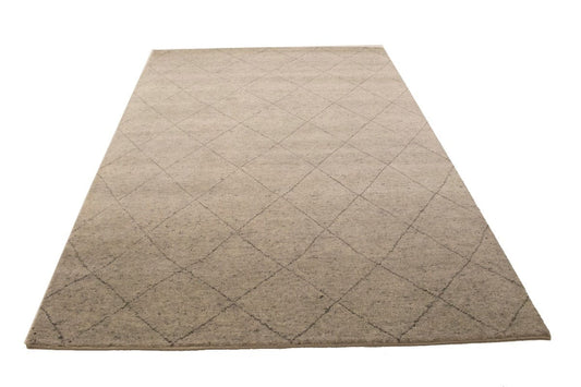 Beige/Cream Geometric 6X9 Moroccan Oriental Rug