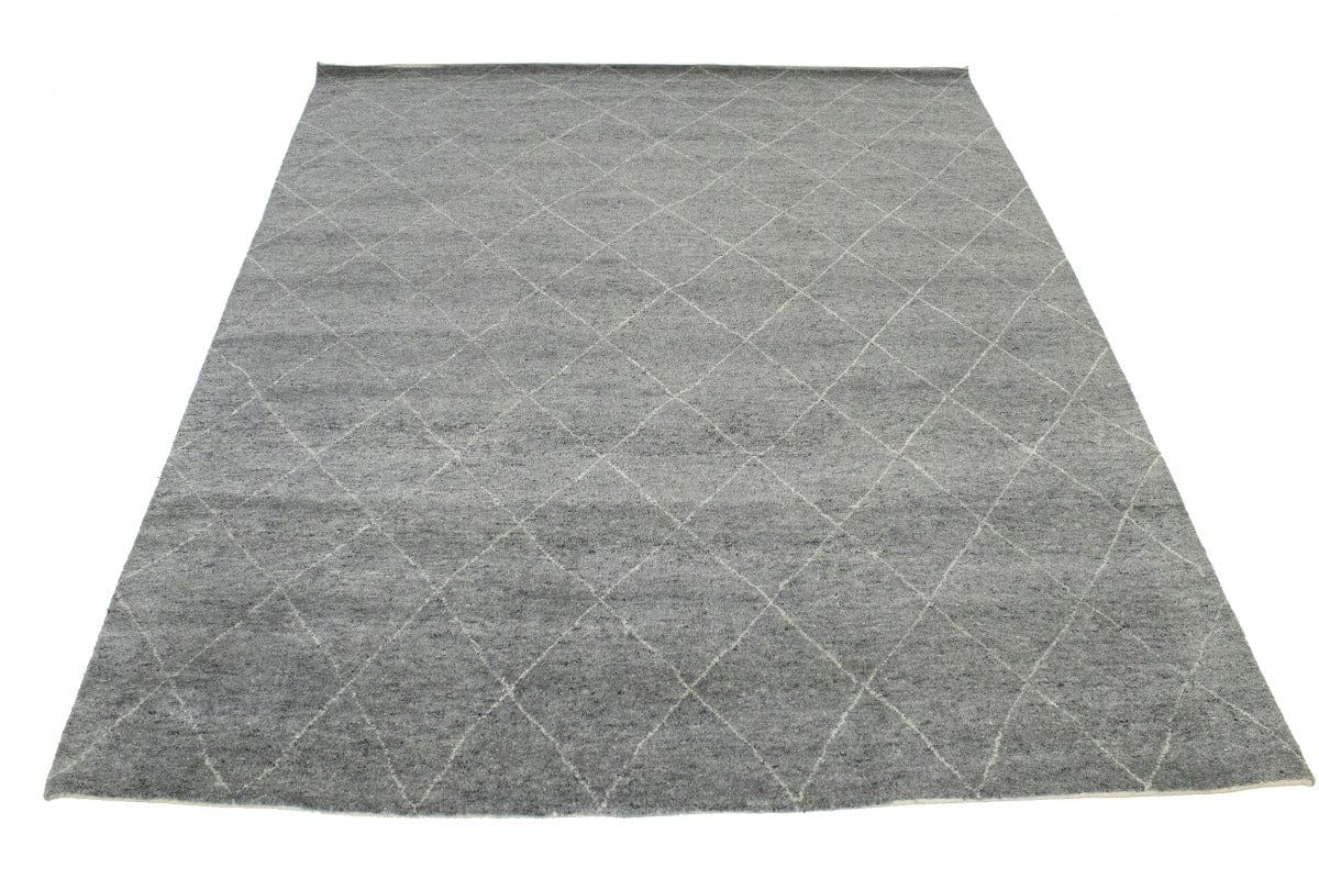 Gray Geometric 8X10 Moroccan Oriental Rug