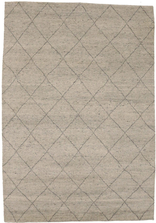 Cream Geometric 6X9 Moroccan Oriental Rug