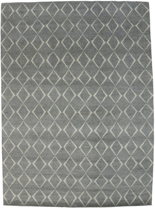 Gray Geometric 10X14 Moroccan Oriental Rug