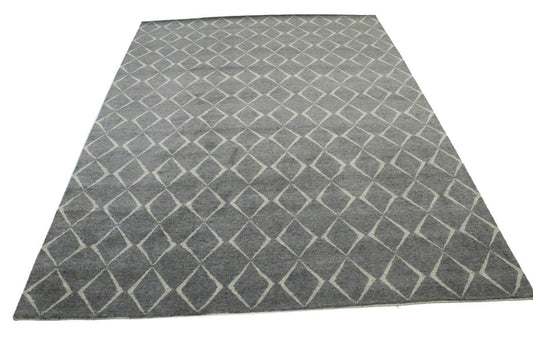 Gray Geometric 10X14 Moroccan Oriental Rug