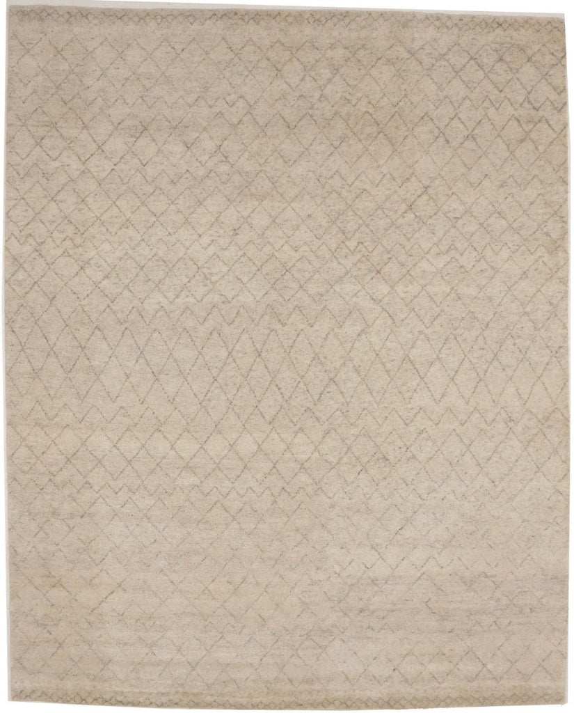 Beige Geometric 8X10 Moroccan Oriental Rug