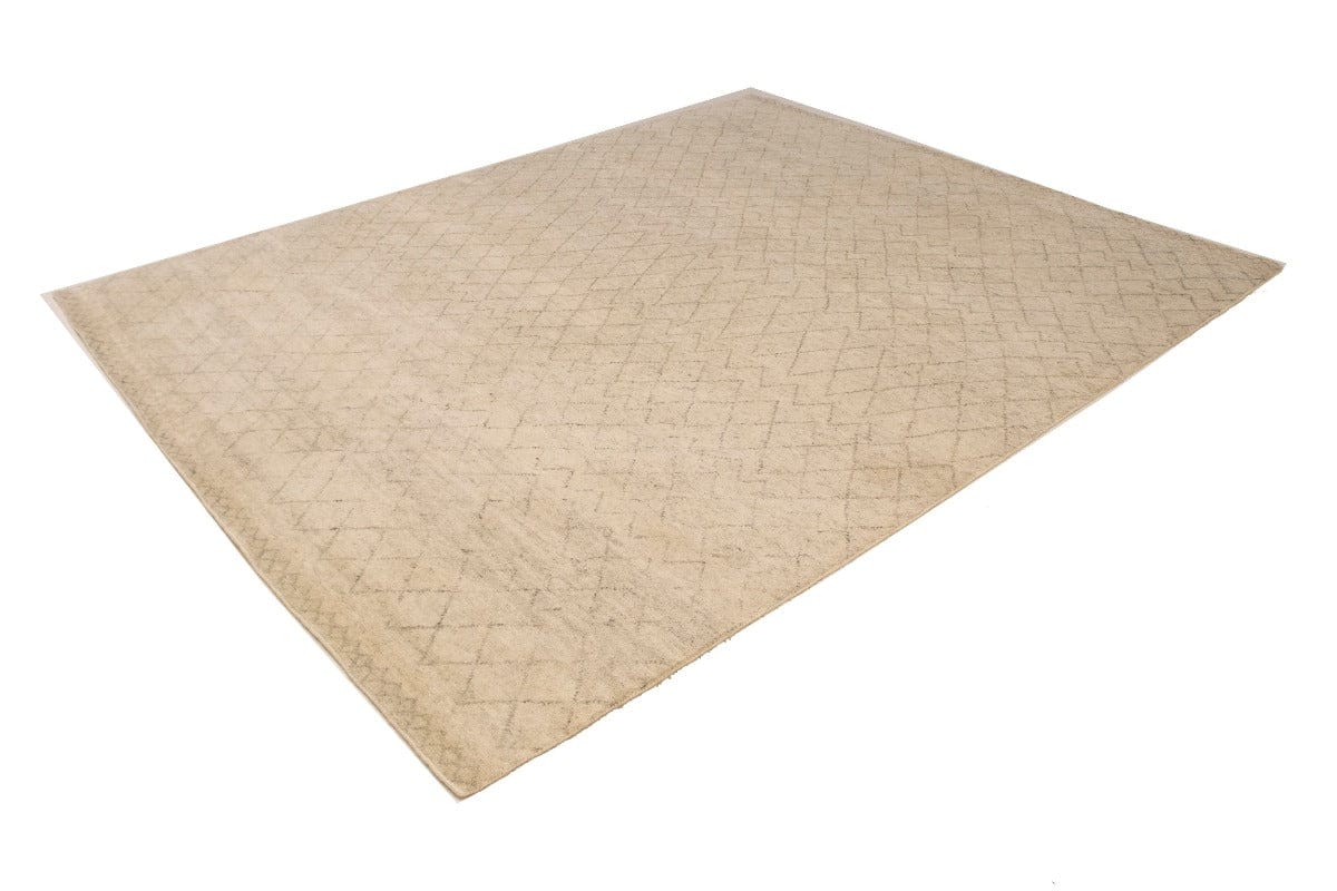 Beige Geometric 8X10 Moroccan Oriental Rug