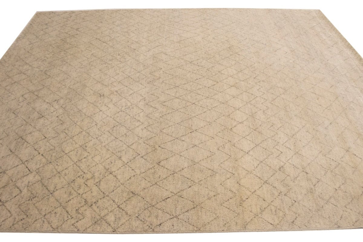 Beige Geometric 8X10 Moroccan Oriental Rug