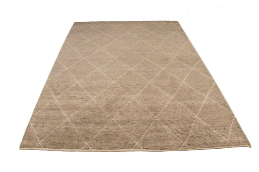 Khaki/Beige Geometric 6X9 Moroccan Oriental Rug