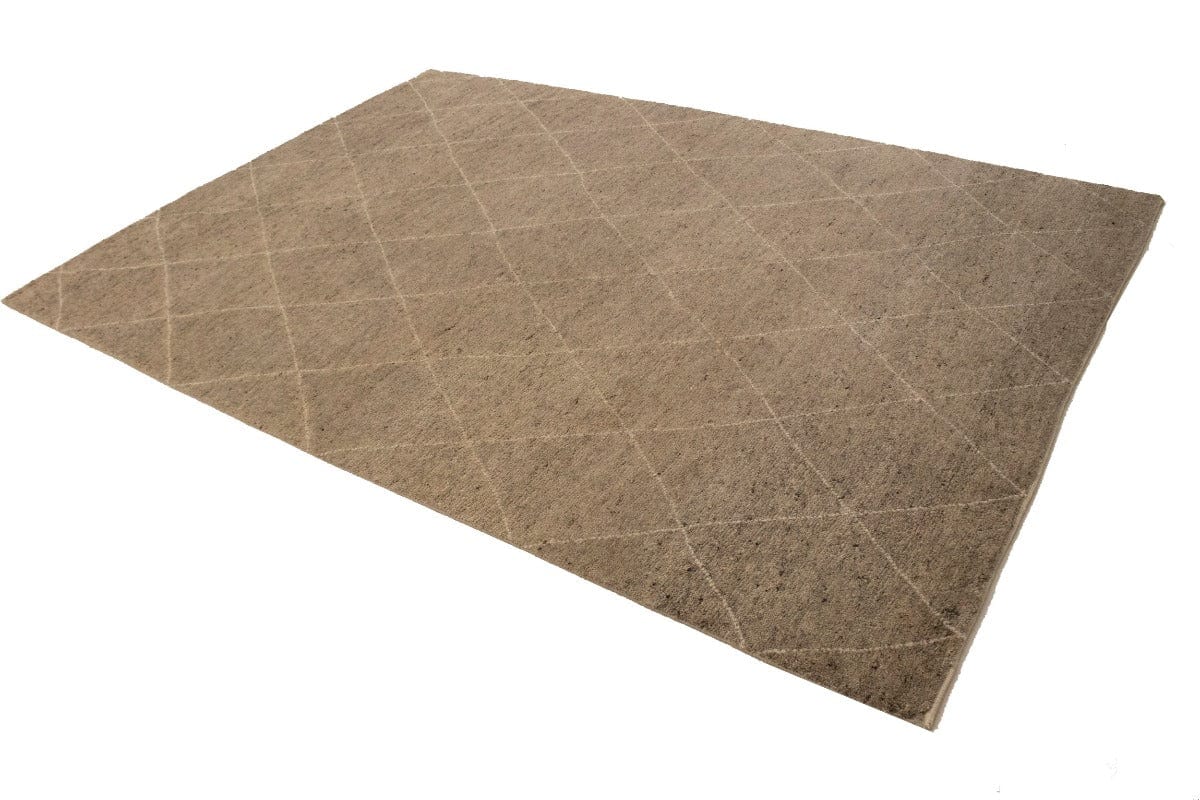 Khaki/Beige Geometric 6X9 Moroccan Oriental Rug