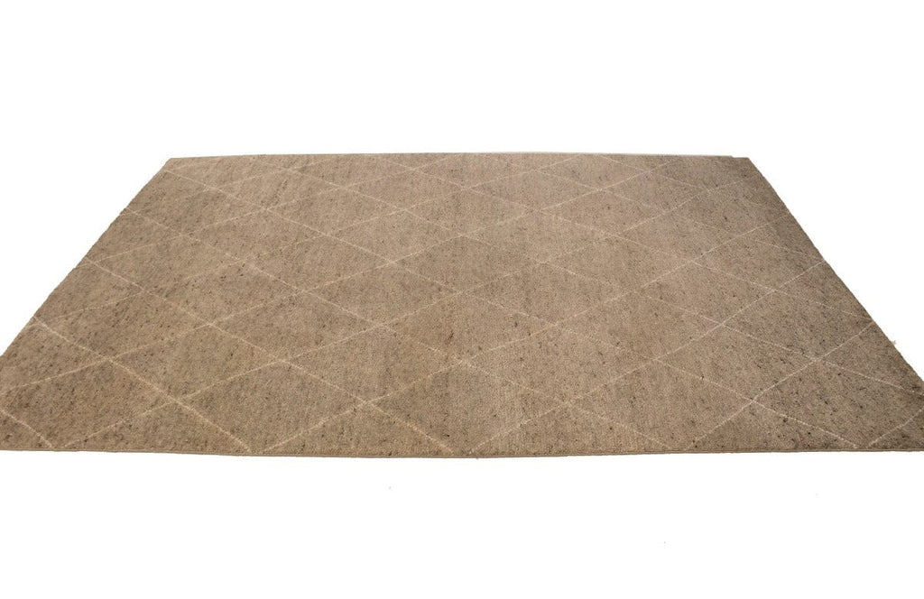 Khaki/Beige Geometric 6X9 Moroccan Oriental Rug