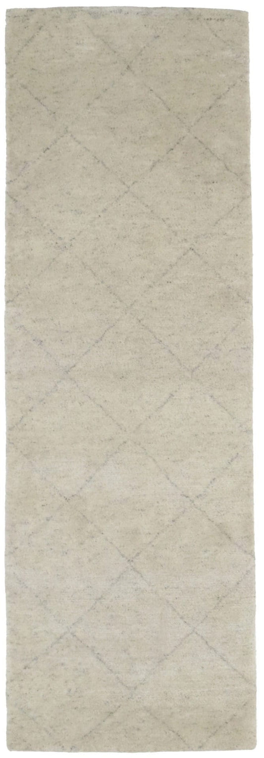 Cream/Beige Tribal 3X8 Moroccan Oriental Runner Rug