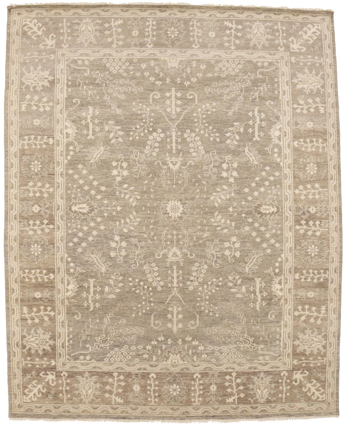 Brown/Tan Floral 8X10 Transitional Oriental Rug