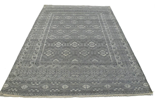 Gray Transitional Geometric 6X9 Oriental Rug