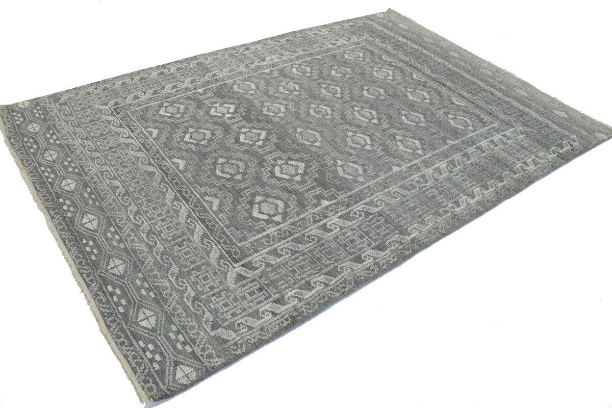 Gray Transitional Geometric 6X9 Oriental Rug