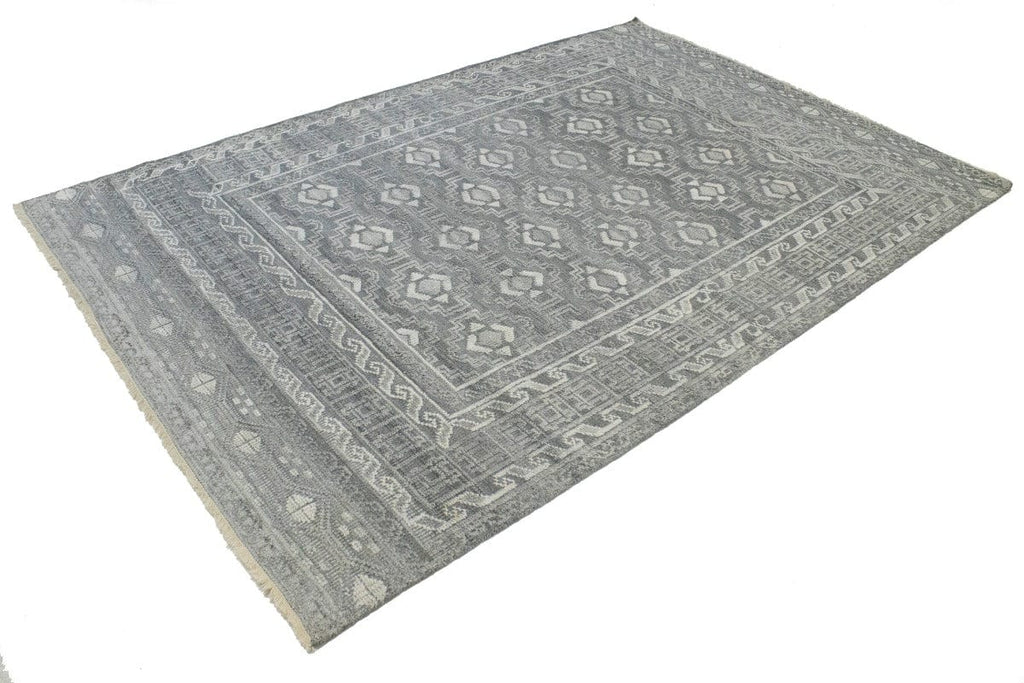 Gray Transitional Geometric 6X9 Oriental Rug