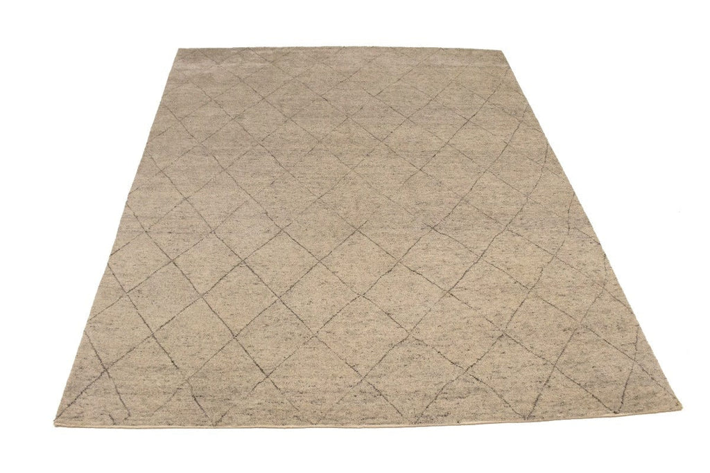 Beige Geometric 8X10 Moroccan Oriental Rug