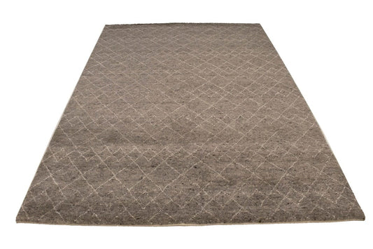 Gray Geometric 6X9 Moroccan Oriental Rug