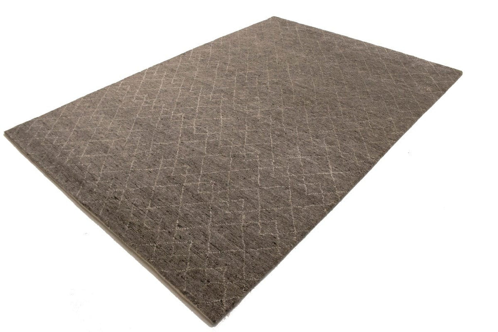 Gray Geometric 6X9 Moroccan Oriental Rug