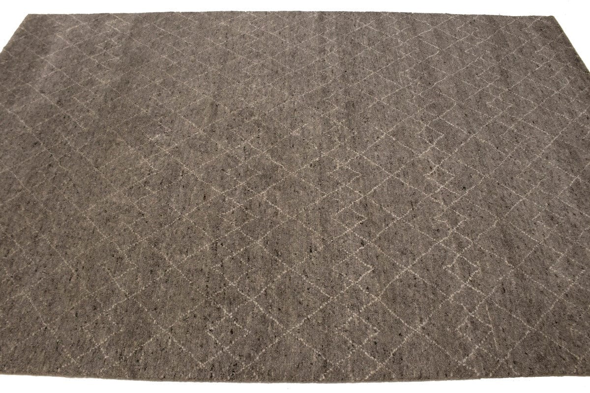 Gray Geometric 6X9 Moroccan Oriental Rug