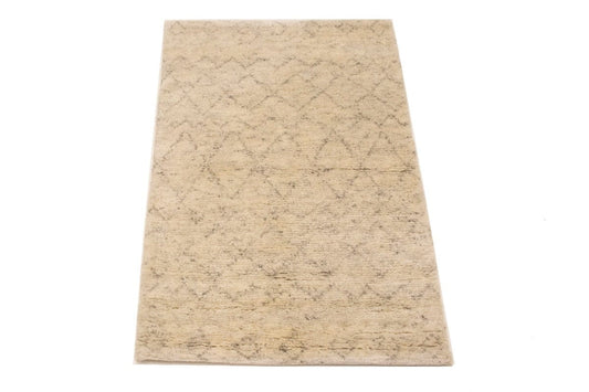 Beige Tribal 2X3 Moroccan Oriental Rug