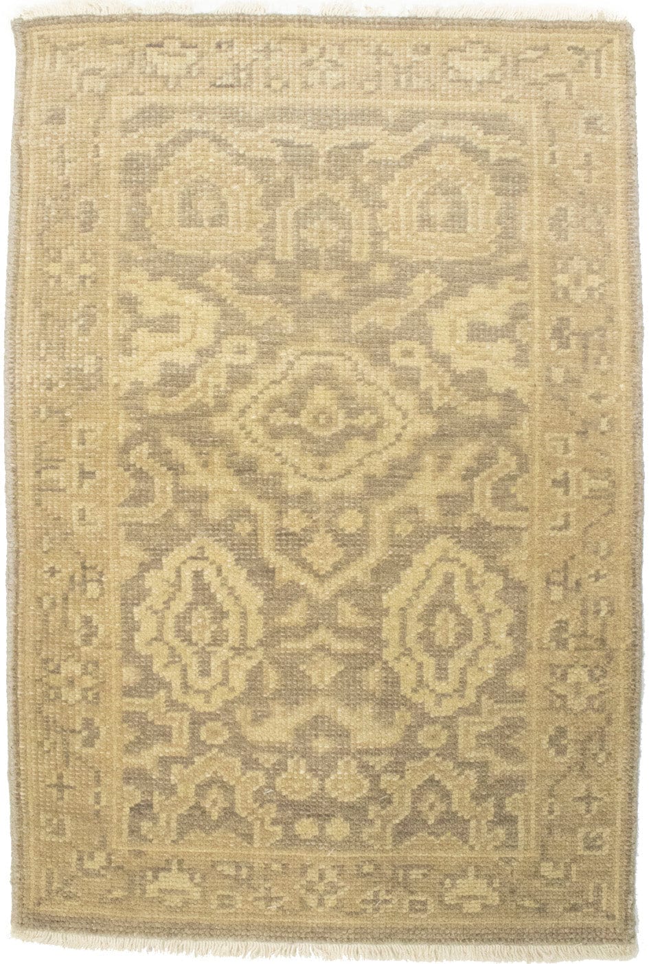 Muted Brown Floral 2X3 Chobi Oushak Oriental Rug