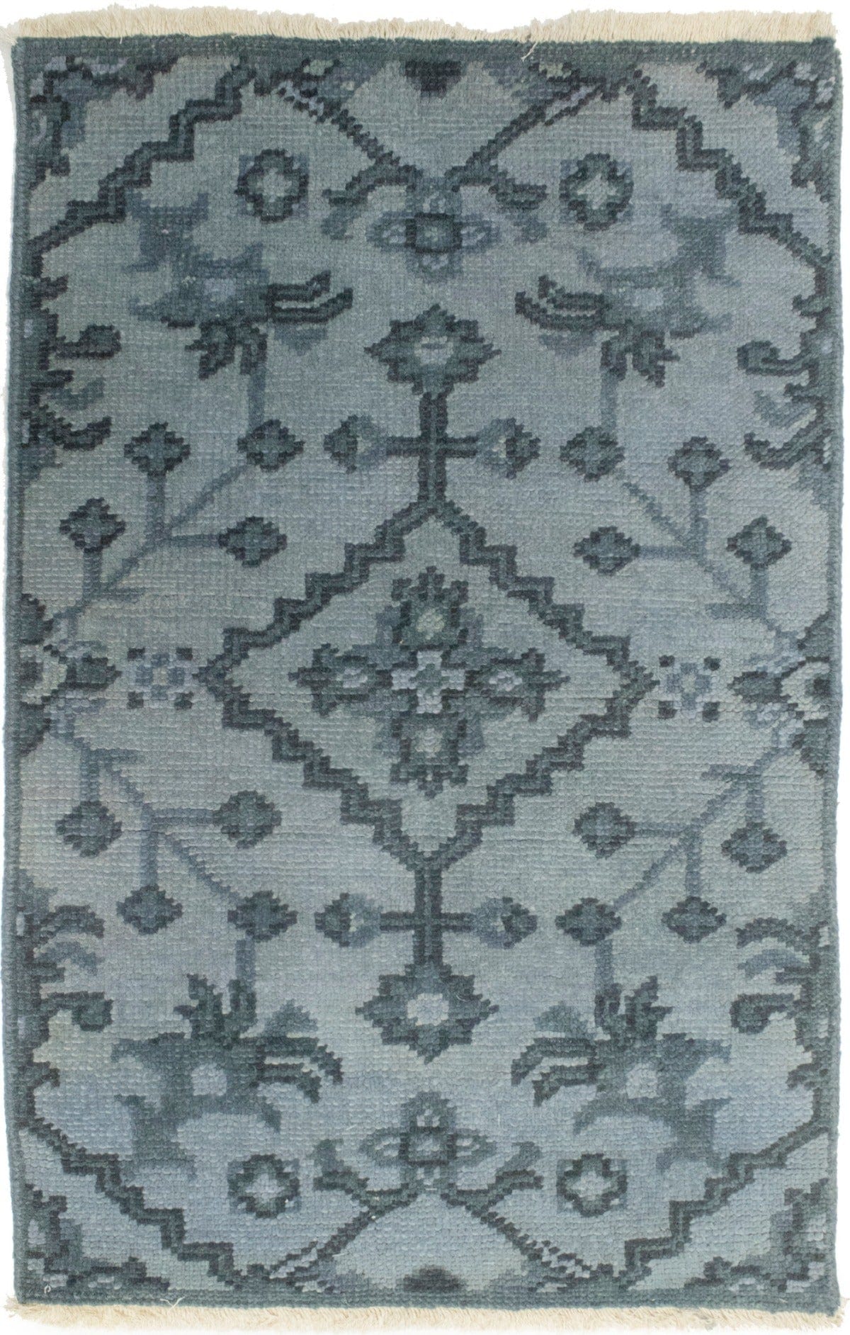 Muted Gray Floral 2X3 Chobi Oushak Oriental Rug