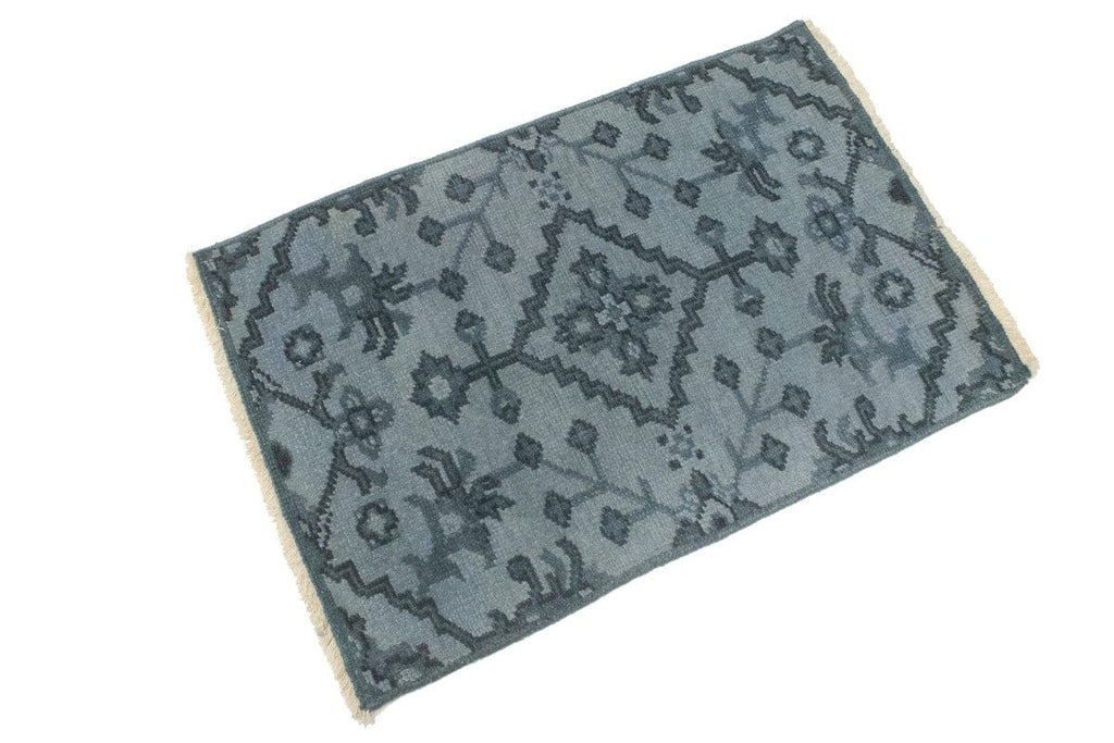 Muted Gray Floral 2X3 Chobi Oushak Oriental Rug