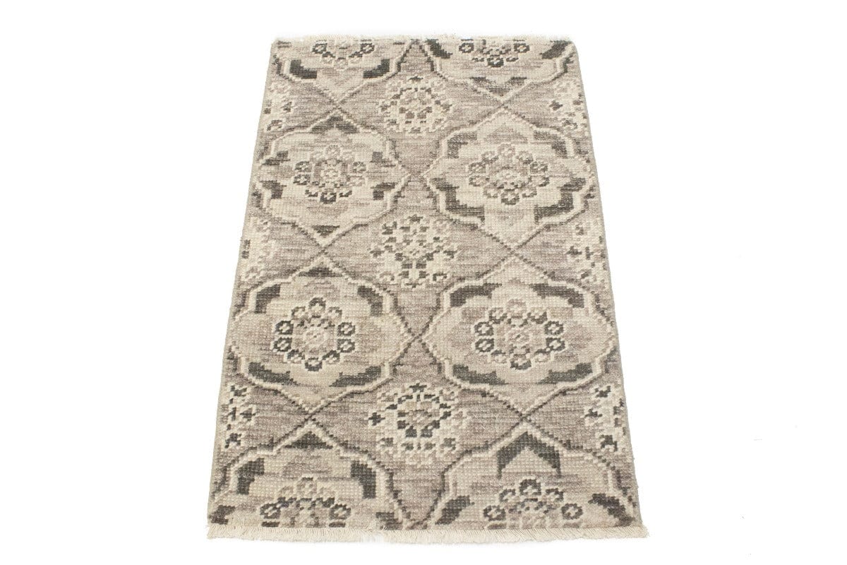 Brown Floral Modern 2X3 Transitional Oriental Rug