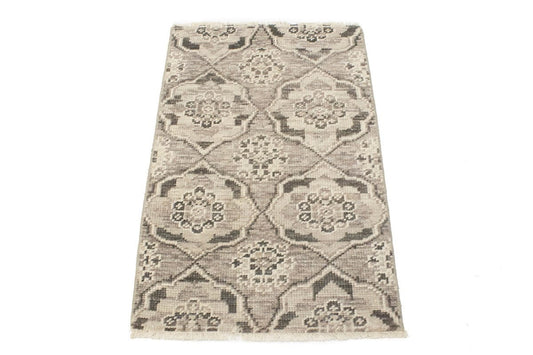 Brown Floral Modern 2X3 Transitional Oriental Rug