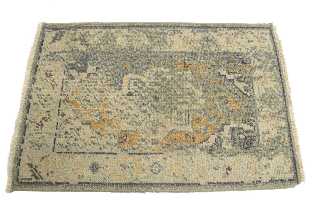 Muted Distressed Heriz 2X3 Transitional Oriental Rug