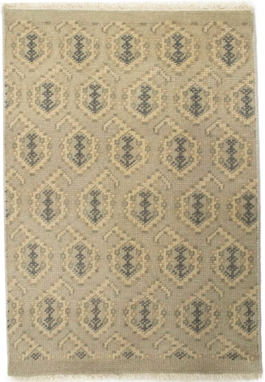 Muted Beige Floral 2X3 Chobi Oushak Oriental Rug