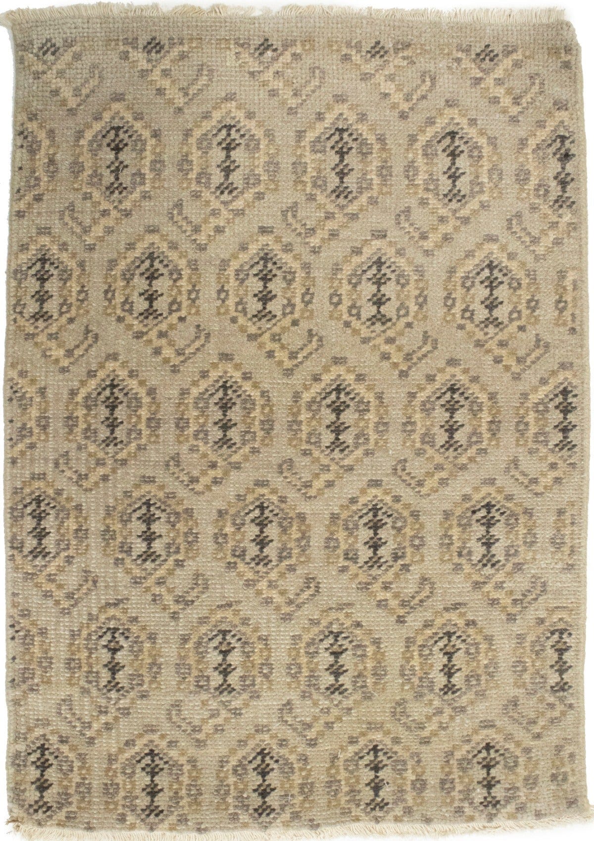 Muted Beige Floral 2X3 Chobi Oushak Oriental Rug