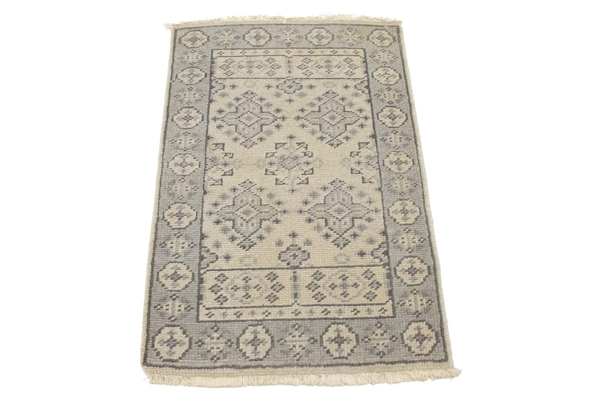 Muted Cream Floral 2X3 Chobi Oushak Oriental Rug