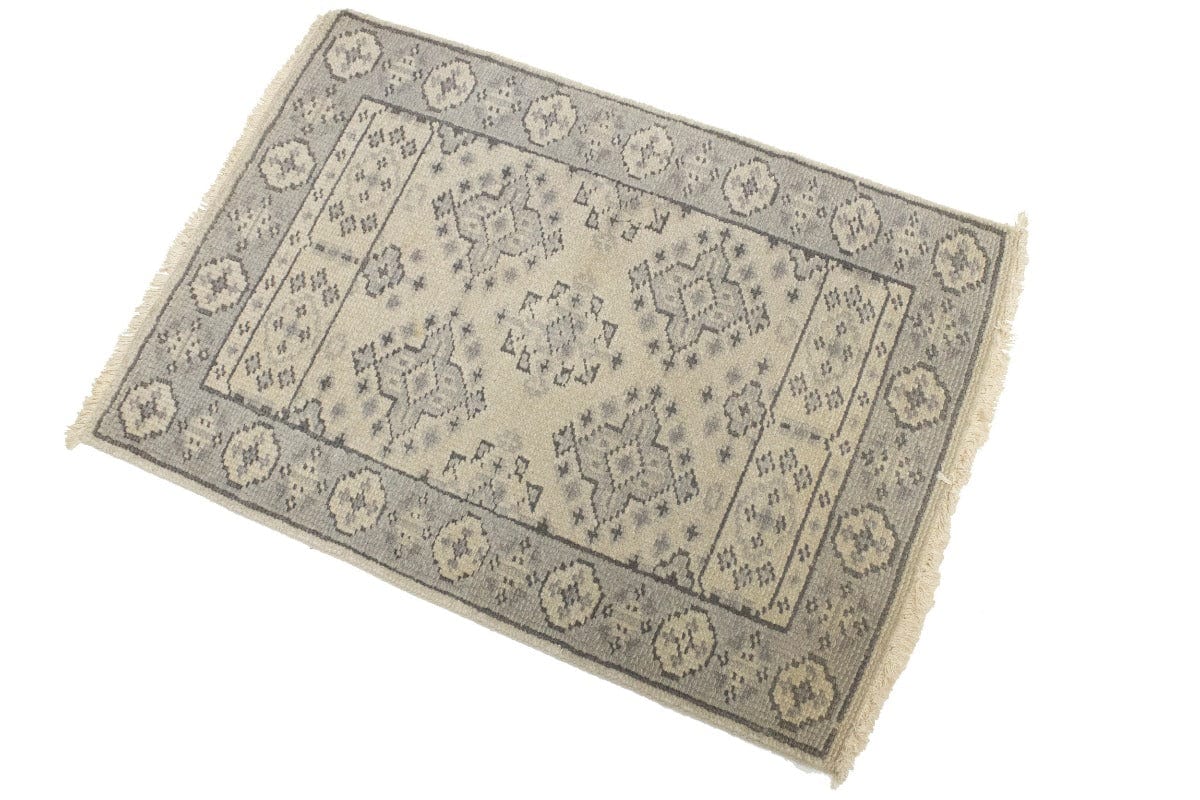 Muted Cream Floral 2X3 Chobi Oushak Oriental Rug