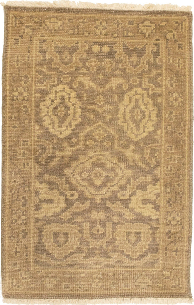 Muted Brown Floral 2X3 Chobi Oushak Oriental Rug